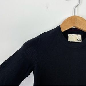 Rag‎ & Bone Women’s XS Black Merino Wool Crewneck Sweater